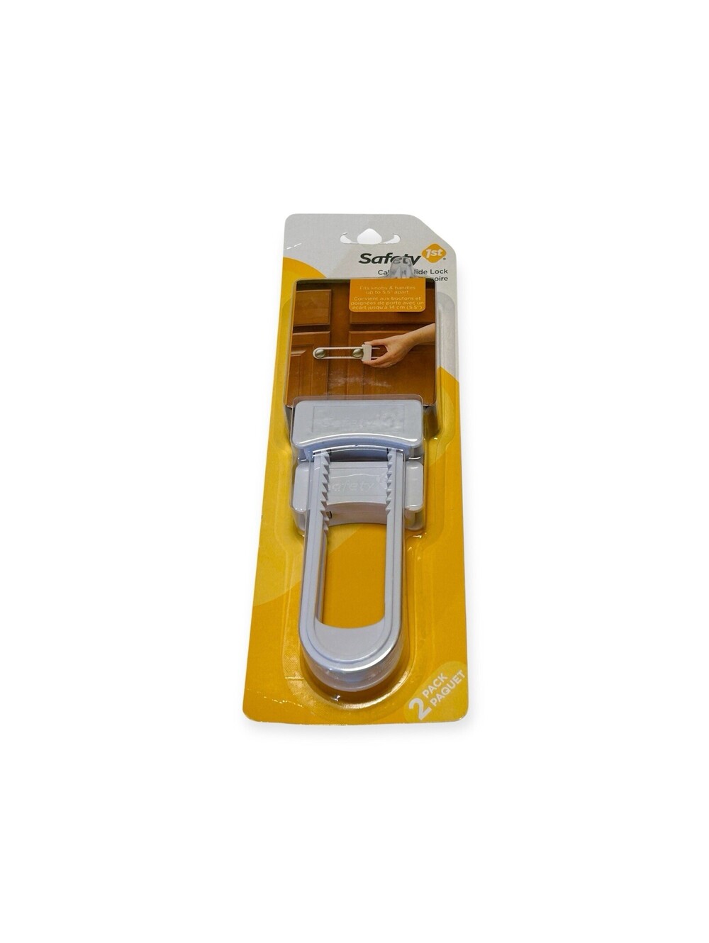 Safety 1st Cabinet Slide Lock Fits Knobs & Handles Up to 5.5" Apart (2 in Pack)